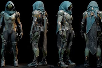a sci fi character illustration or sci fi character