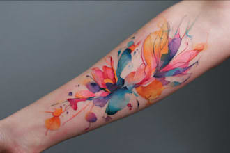 be your watercolor tattoo artist and designer