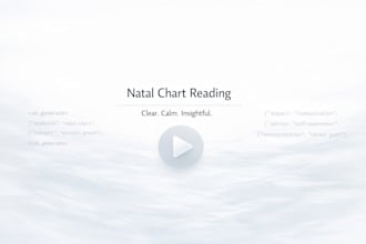 calm and clear natal chart reading love, money, karma