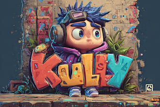 draw cartoon character with bold and modern style
