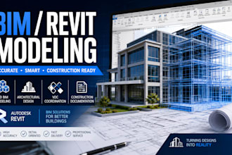 do premium bim revit modeling, 3d architectural design and vdc coordination