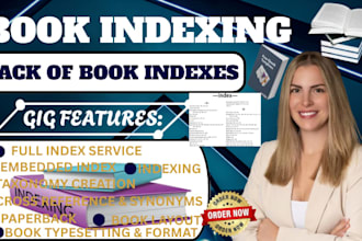 do professional book indexing and back of book index in 24 hours
