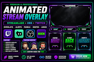design animated streamablab obs stream overlay twitch vod twitch logo emotes gif