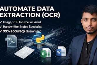 build a custom python ocr script to extract data from images to excel