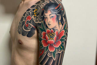 create your unique and professional japanese tattoo design