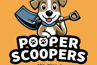 create a professional pooper scooper dog waste logo
