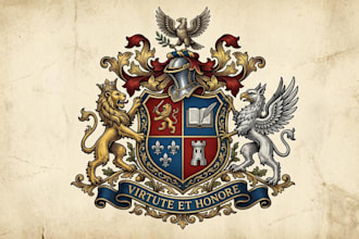 design a custom emblem, family crest logo