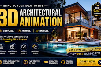 do 3d architectural animation, walkthrough real estate rendering visuals