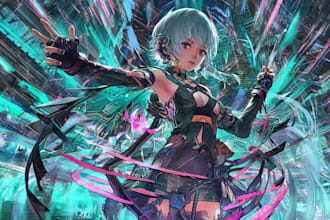 design anime character , cyberpunk character
