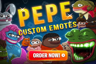 create pepe animated emotes, twitch emotes stylized as pepe the frog