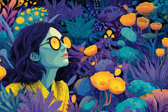 stunning illustration psychedelic, lifestyle, surrealism