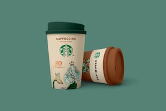 do one time cup, paper cup, plastic cup, coffee cup design, or coffee mug design