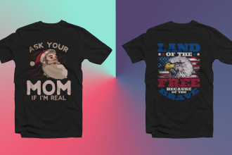 create 3 killer bulk merch t shirt designs for you