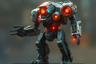 design robots and concept art of futuristic mecha