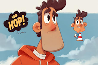 design modern cartoon illustration with clean style