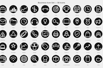 design a professional business and social media icon set