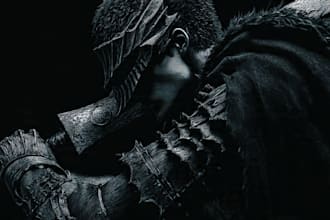 draw custom dark berserk style art in high quality