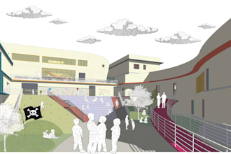do architecture collages and illustrations
