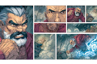 draw comic art for books, panels, and characters