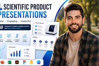 scientific product PPT design, biotech sales slides, lab equipment deck