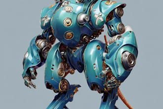 esign any type of robot or mecha in lineart