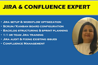 setup and manage jira,setup confluence and jira backlog
