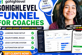 build gohighlevel landing page and sales funnel for coaches and consultants
