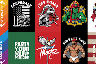 do premium quality firefighter logo hoodie and t shirt design