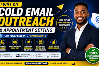 do cold email outreach and setting for b2b lead generation