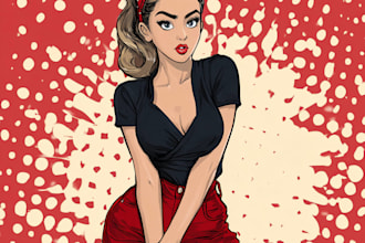 draw a retro vintage comic illustration, pop art, vintage art, manga, horror