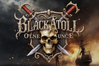 design epic medieval fantasy rpg and mmorpg game logo