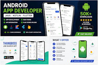 develop android app using java kotlin or flutter