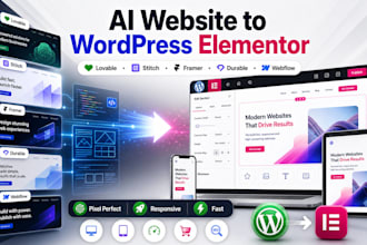 convert base44 lovable ai website to wordpress elementor