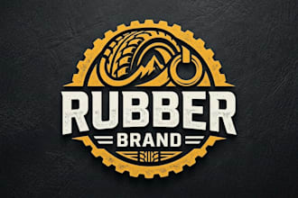 design a durable and modern rubber brand logo for your business