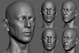 sculpt realistic 3d head model in zbrush for 3d printing stl file 3d bust model