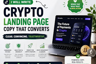 write landing page copy for your bitcoin or crypto startup