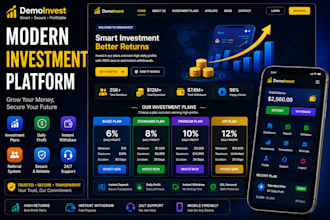 develop a modern investment website with admin dashboard