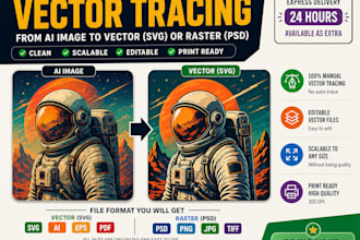 professionally trace ai image into clean vector or psd