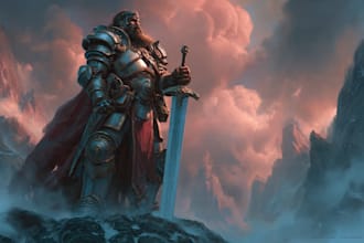 draw dnd character art, fantasy dnd character, illustration or concept art