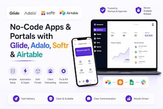 build fix adalo softr glide apps api airtable automation client portals expert