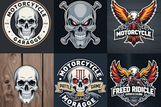 create motorcycle garage logo illustration design