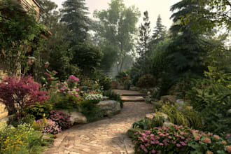 design your landscape garden with realistic 2d rendering