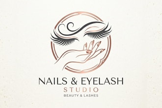 design a luxurious nails and eyelash logo for your beauty brand