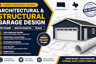 do architecture structural engineer garage design pestamp in south dakota, texas
