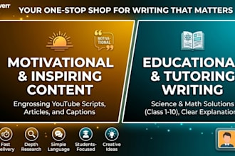 write impactful motivational content and educational scripts