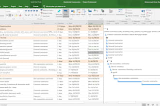 create ms project gantt chart and project plans