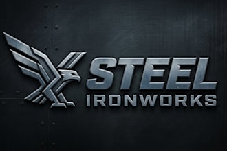 design a strong and industrial steel brand logo for your business