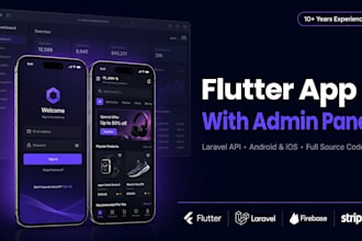 build a flutter mobile app with laravel backend and admin panel