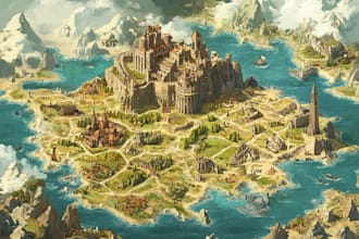 fantasy map illustration for map