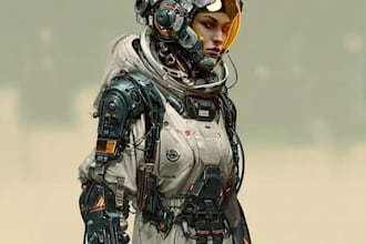 a sci fi character illustration or sci fi character